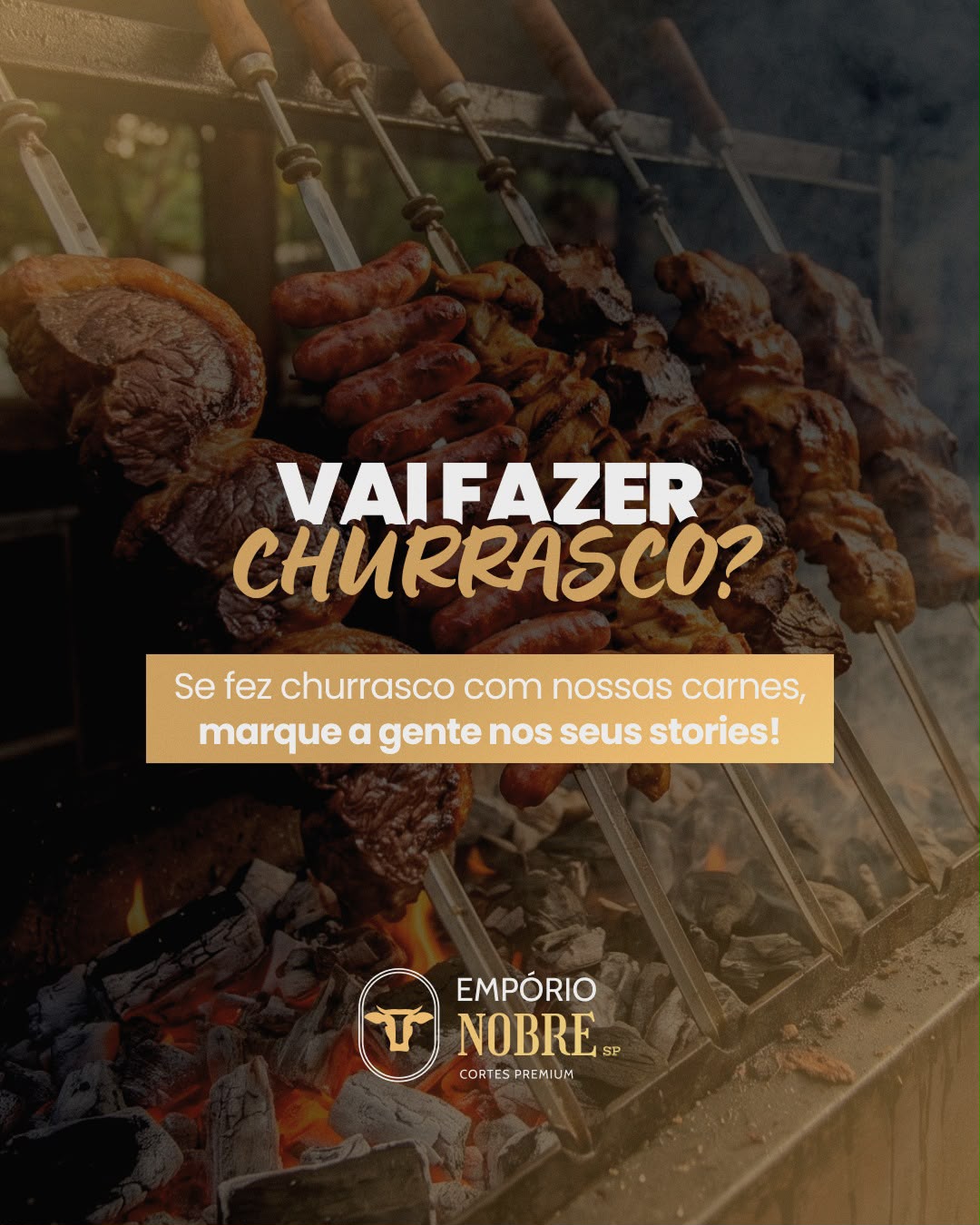 Cortes nobres assando em churrasqueira profissional
